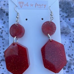 Handmade resin jewelry.